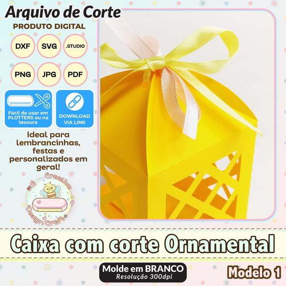 Arquivo de Corte Silhouette Caixa com Corte Ornamental 1