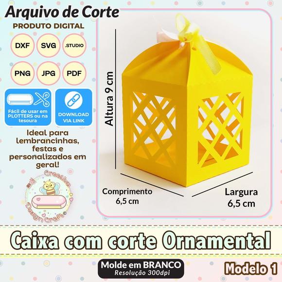 Arquivo de Corte Silhouette Caixa com Corte Ornamental 1