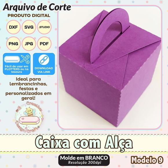 Arquivo de Corte Silhouette Caixa com Alça Modelo 9