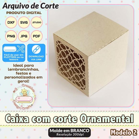 Arquivo de Corte Silhouette Caixa com Corte Ornamental 2
