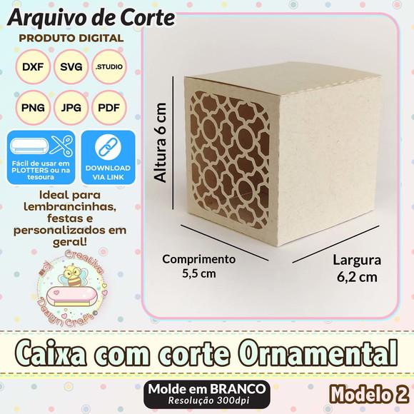 Arquivo de Corte Silhouette Caixa com Corte Ornamental 2