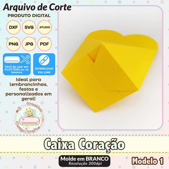 Arquivo de Corte Silhouette Caixa Coração