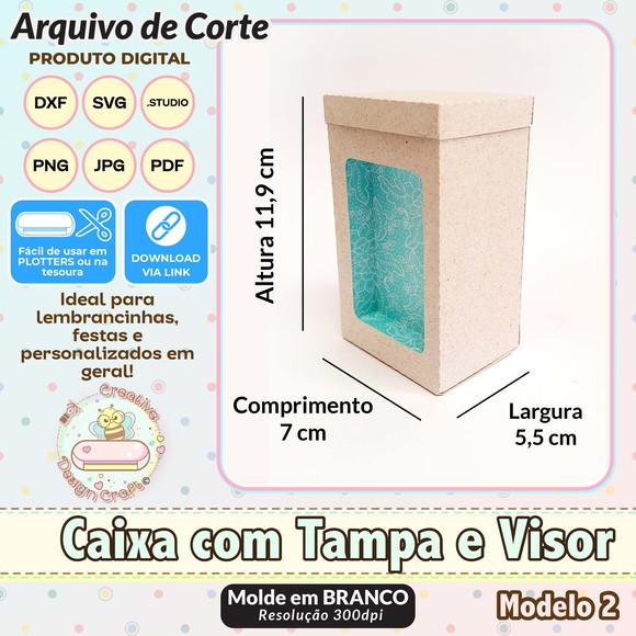 Arquivo de Corte Silhouette Caixa com Tampa e Visor Modelo 2