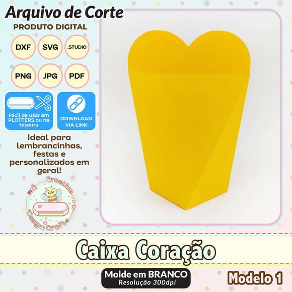 Arquivo de Corte Silhouette Caixa Coração