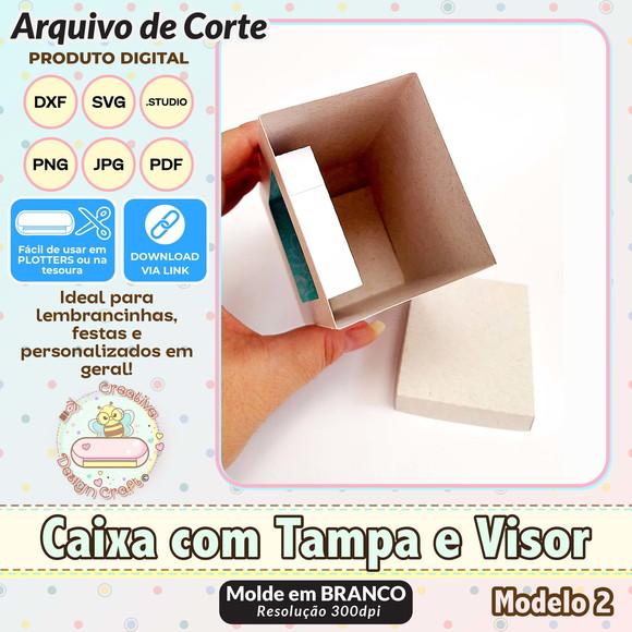 Arquivo de Corte Silhouette Caixa com Tampa e Visor Modelo 2