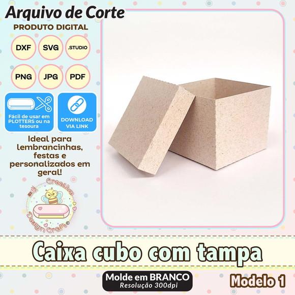Arquivo de Corte Silhouette Caixa Cubo com Tampa Modelo 1