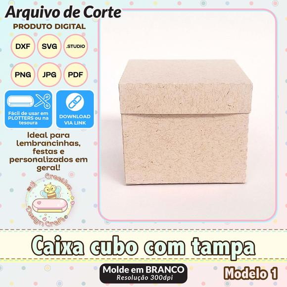 Arquivo de Corte Silhouette Caixa Cubo com Tampa Modelo 1