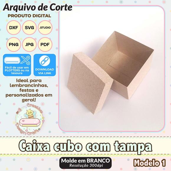 Arquivo de Corte Silhouette Caixa Cubo com Tampa Modelo 1