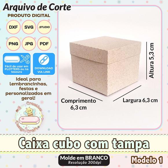 Arquivo de Corte Silhouette Caixa Cubo com Tampa Modelo 1