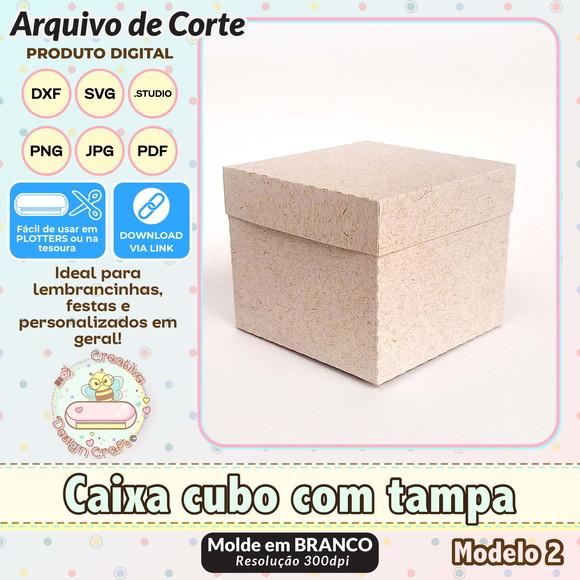 Arquivo de Corte Silhouette Caixa Cubo com Tampa Modelo 2