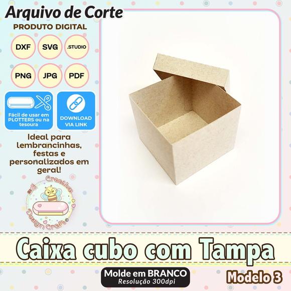 Arquivo de Corte Silhouette Caixa Cubo com Tampa Modelo 3