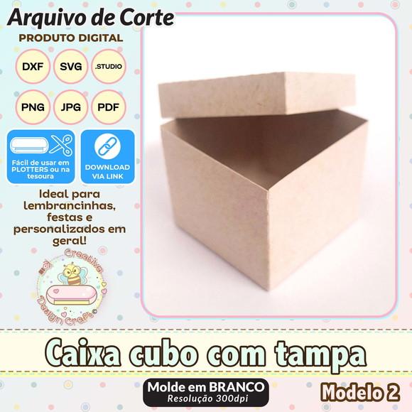 Arquivo de Corte Silhouette Caixa Cubo com Tampa Modelo 2