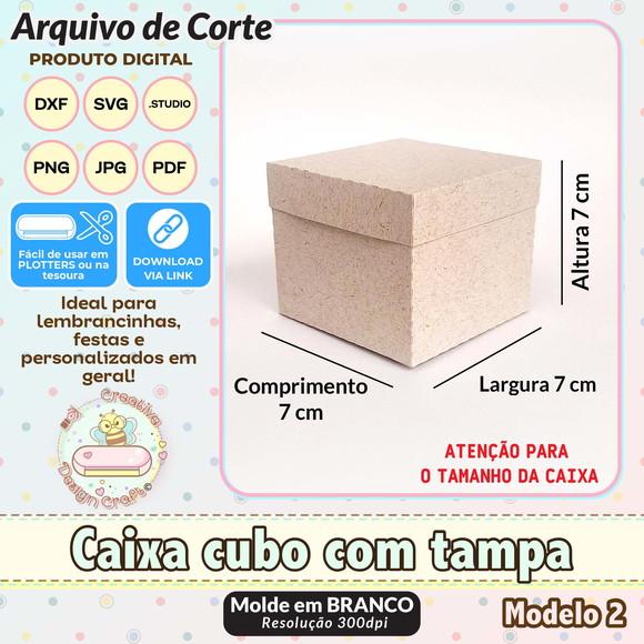 Arquivo de Corte Silhouette Caixa Cubo com Tampa Modelo 2