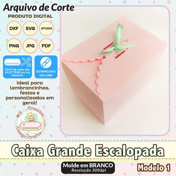 Arquivo de Corte Silhouette Caixa Escalopada Grande Modelo 1