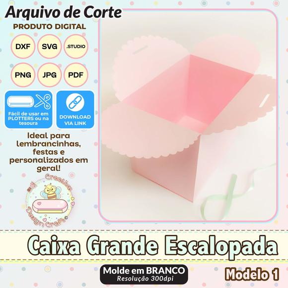Arquivo de Corte Silhouette Caixa Escalopada Grande Modelo 1