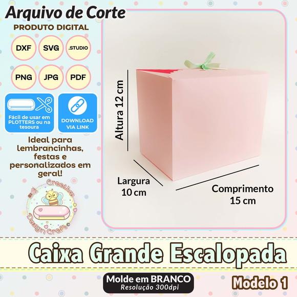 Arquivo de Corte Silhouette Caixa Escalopada Grande Modelo 1