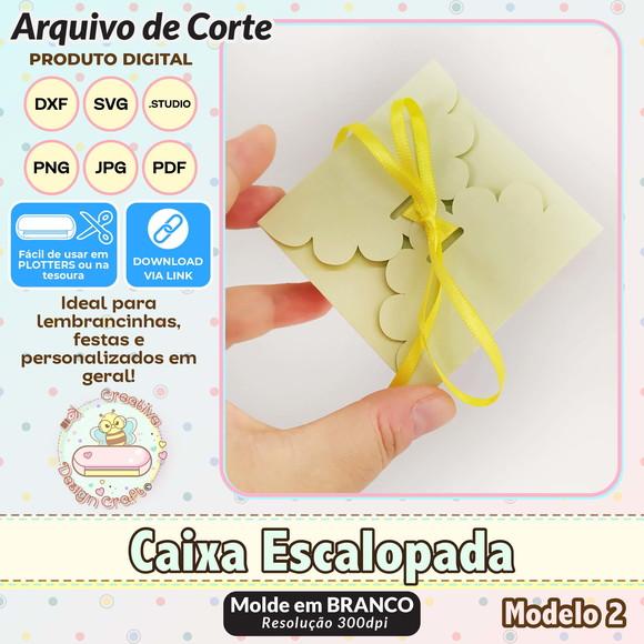 Arquivo de Corte Silhouette Caixa Escalopada Modelo 2