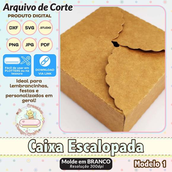 Arquivo de Corte Silhouette Caixa Escalopada Modelo 1