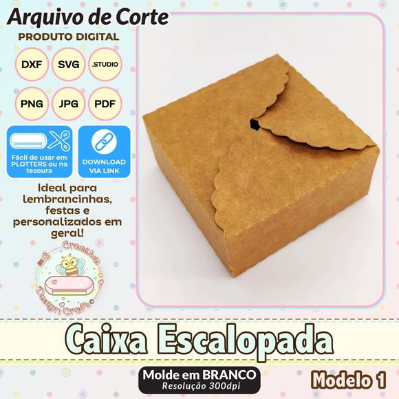 Arquivo de Corte Silhouette Caixa Escalopada Modelo 1