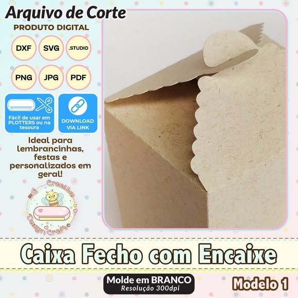 Arquivo de Corte Silhouette Caixa Fecho com Encaixe Modelo 1