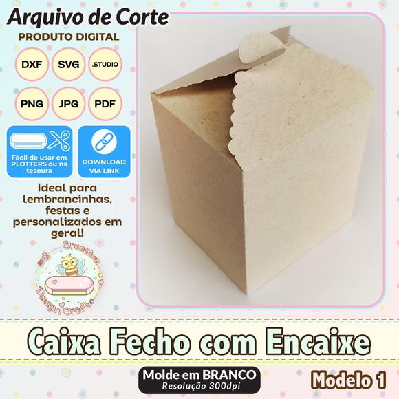 Arquivo de Corte Silhouette Caixa Fecho com Encaixe Modelo 1