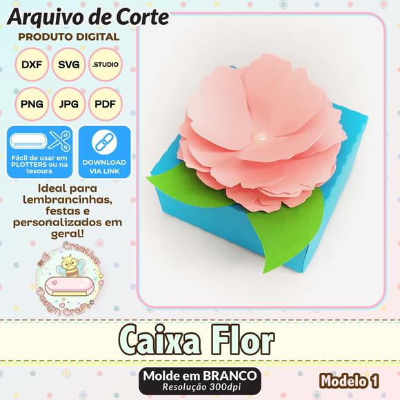Arquivo de Corte Silhouette Caixa Flor Modelo 1