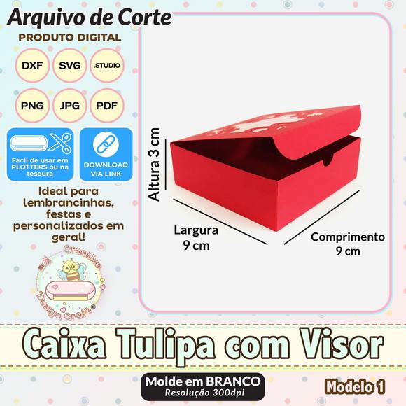 Arquivo de Corte Silhouette Caixa Flor Tulipa com Visor