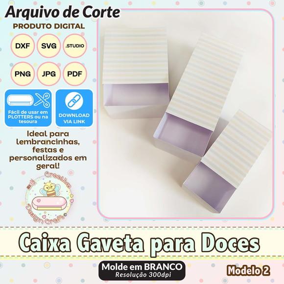 Arquivo de Corte Silhouette Caixa Gaveta para Doces Modelo 2