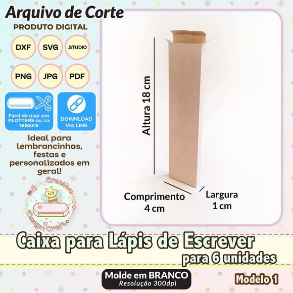 Arquivo de Corte Silhouette Caixa Lápis de Escrever 6 Uni
