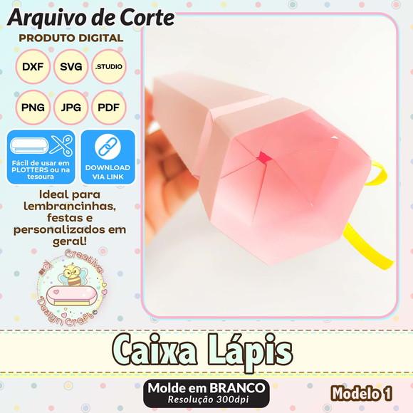 Arquivo de Corte Silhouette Caixa Lápis Modelo 1