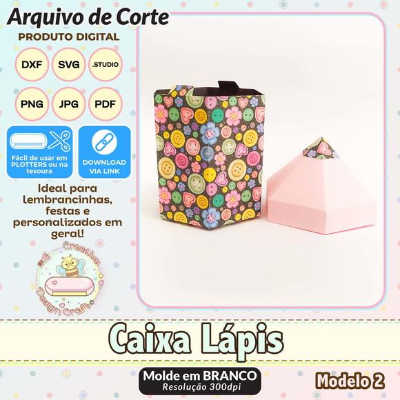 Arquivo de Corte Silhouette Caixa Lápis Modelo 2