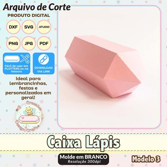 Arquivo de Corte Silhouette Caixa Lápis Modelo 3