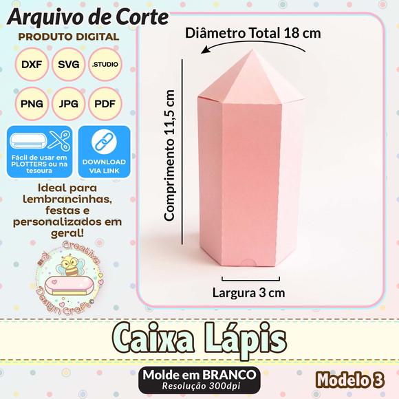 Arquivo de Corte Silhouette Caixa Lápis Modelo 3