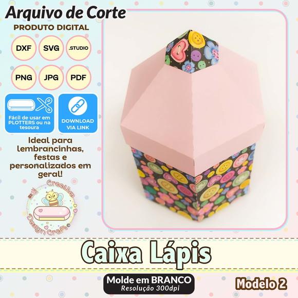 Arquivo de Corte Silhouette Caixa Lápis Modelo 2