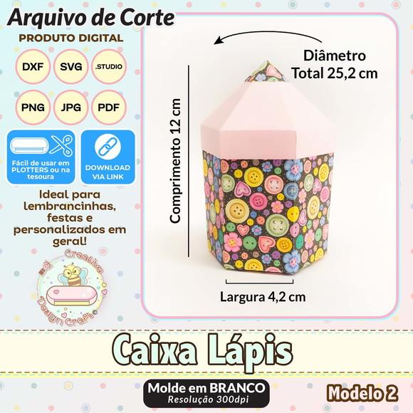 Arquivo de Corte Silhouette Caixa Lápis Modelo 2