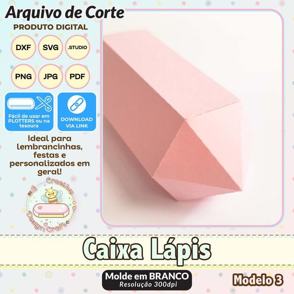 Arquivo de Corte Silhouette Caixa Lápis Modelo 3