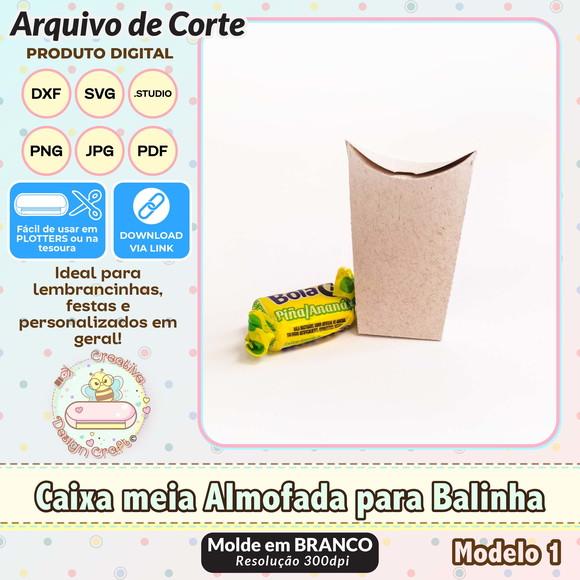 Arquivo de Corte Silhouette Caixa Meia Almofada Balinha