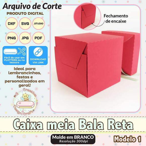Arquivo de Corte Silhouette Caixa Meia Bala Reta Modelo 1