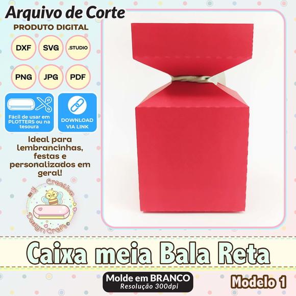 Arquivo de Corte Silhouette Caixa Meia Bala Reta Modelo 1