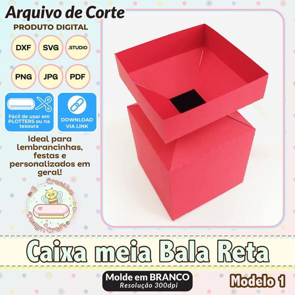 Arquivo de Corte Silhouette Caixa Meia Bala Reta Modelo 1
