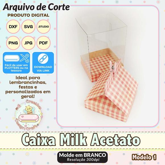 Arquivo de Corte Silhouette Caixa Milk Acetato Modelo 1