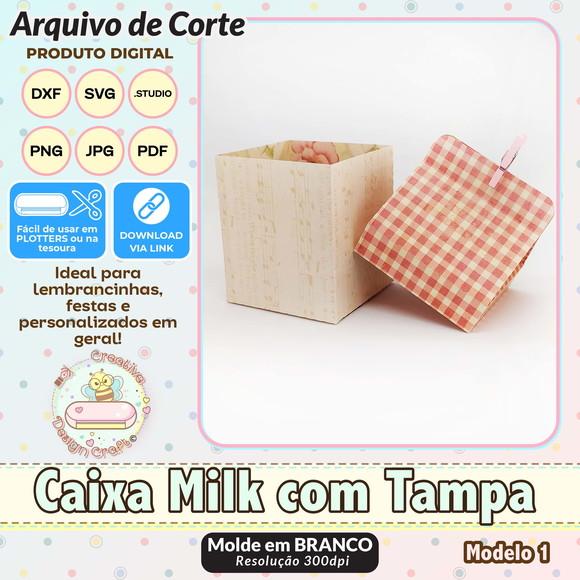 Arquivo de Corte Silhouette Caixa Milk com Tampa Modelo 1