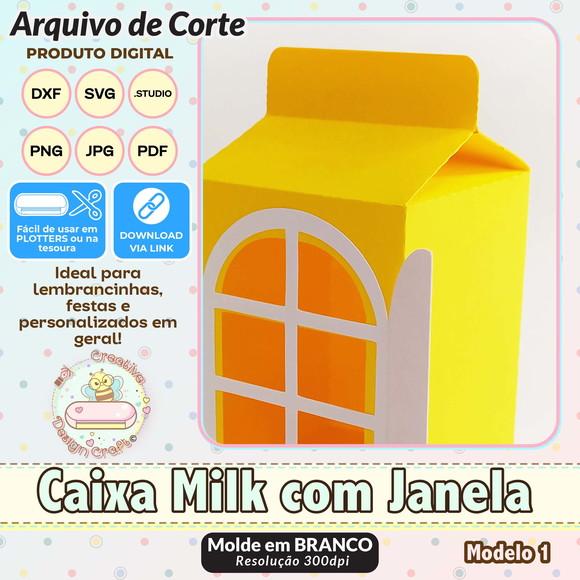 Arquivo de Corte Silhouette Caixa Milk com Janela Modelo 1