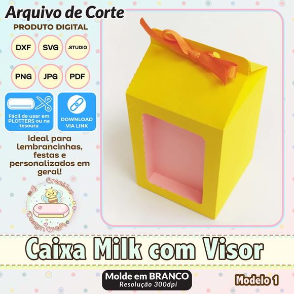 Arquivo de Corte Silhouette Caixa Milk com Visor