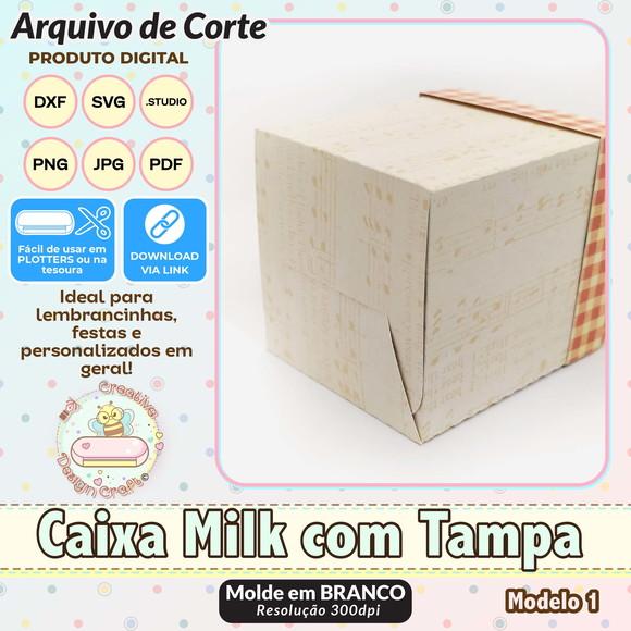 Arquivo de Corte Silhouette Caixa Milk com Tampa Modelo 1