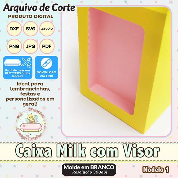 Arquivo de Corte Silhouette Caixa Milk com Visor