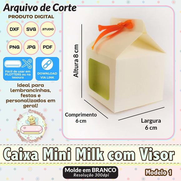 Arquivo de Corte Silhouette Caixa Milk Mini com Visor