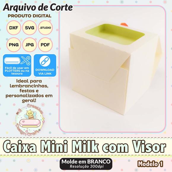 Arquivo de Corte Silhouette Caixa Milk Mini com Visor