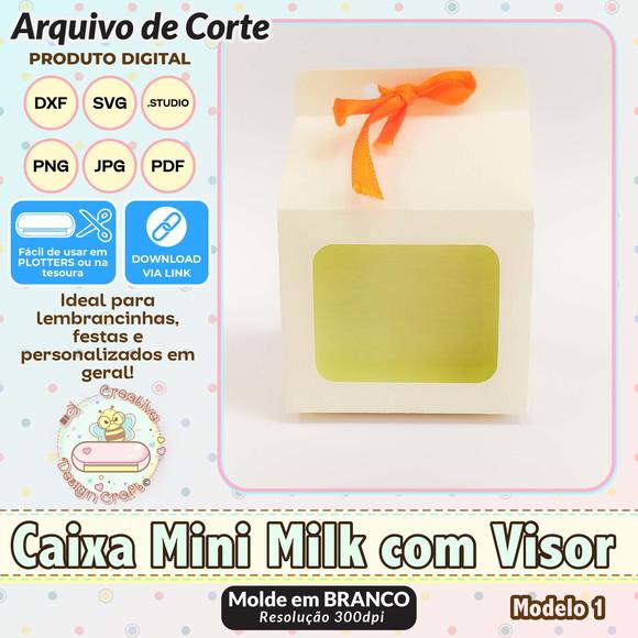 Arquivo de Corte Silhouette Caixa Milk Mini com Visor