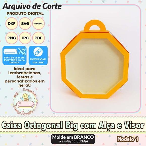 Arquivo de Corte Silhouette Caixa Octogonal Big com Visor 1